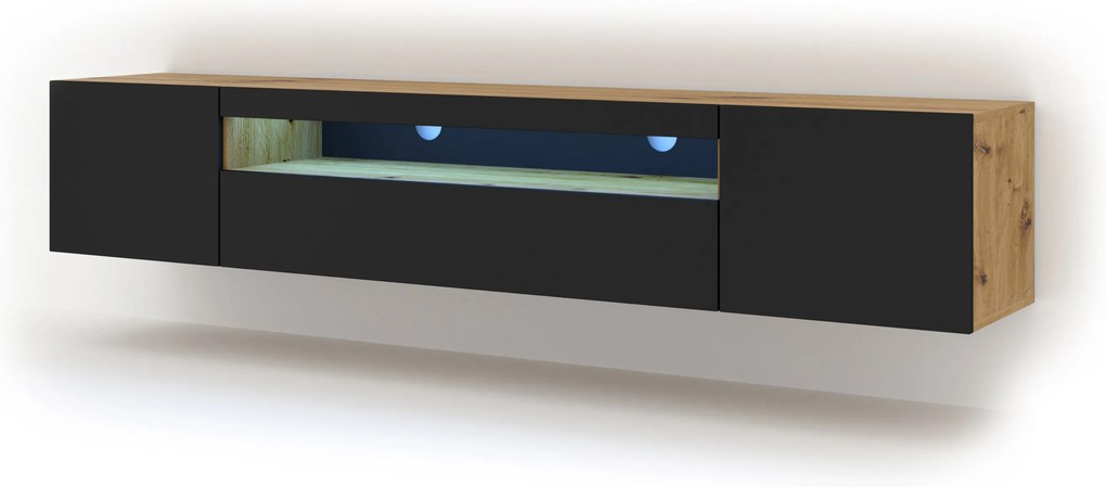 TV asztal/szekrény Aurora 200 (artisan tölgy + matt fekete). 1057703