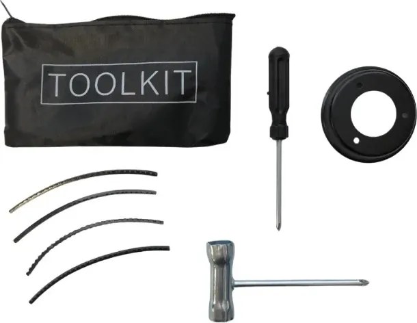 Akkus bozótvágó LCD kijelzővel HAYAMI HA-1041 + 2x akkumulátor + pengék + tartozékok