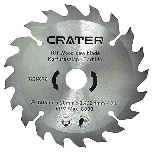 KÖRFŰRÉSZLAP 140*20 / 20FOG CARBIDE CRATER