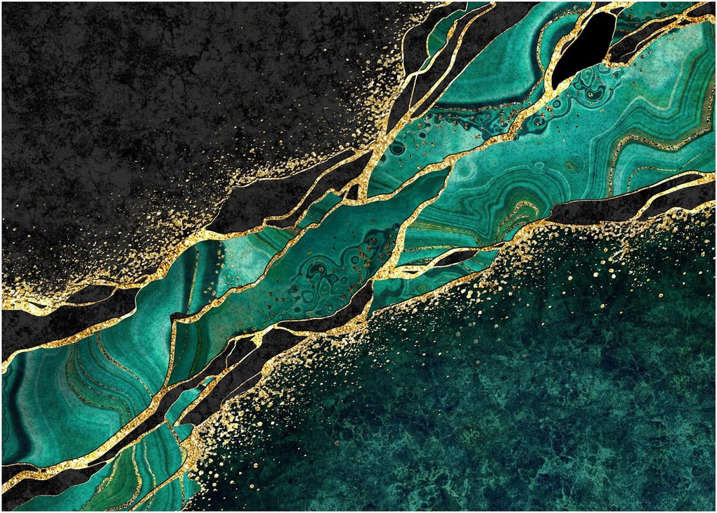 Kép - Kerozin-arany márványozás (üvegen) (70x50 cm)