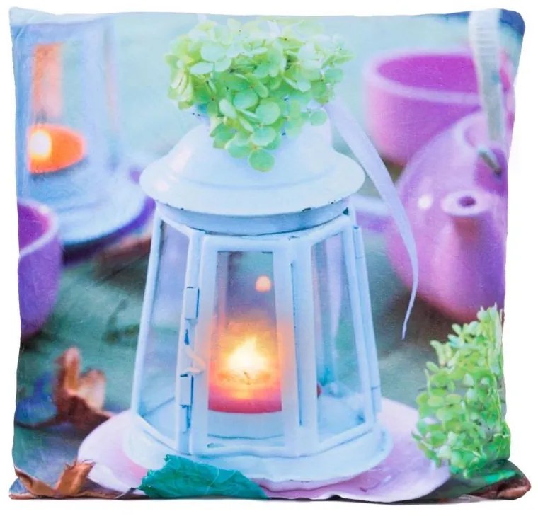 DIVERO Dekoratív párna LED világítással  lámpás 38 x 38 cm