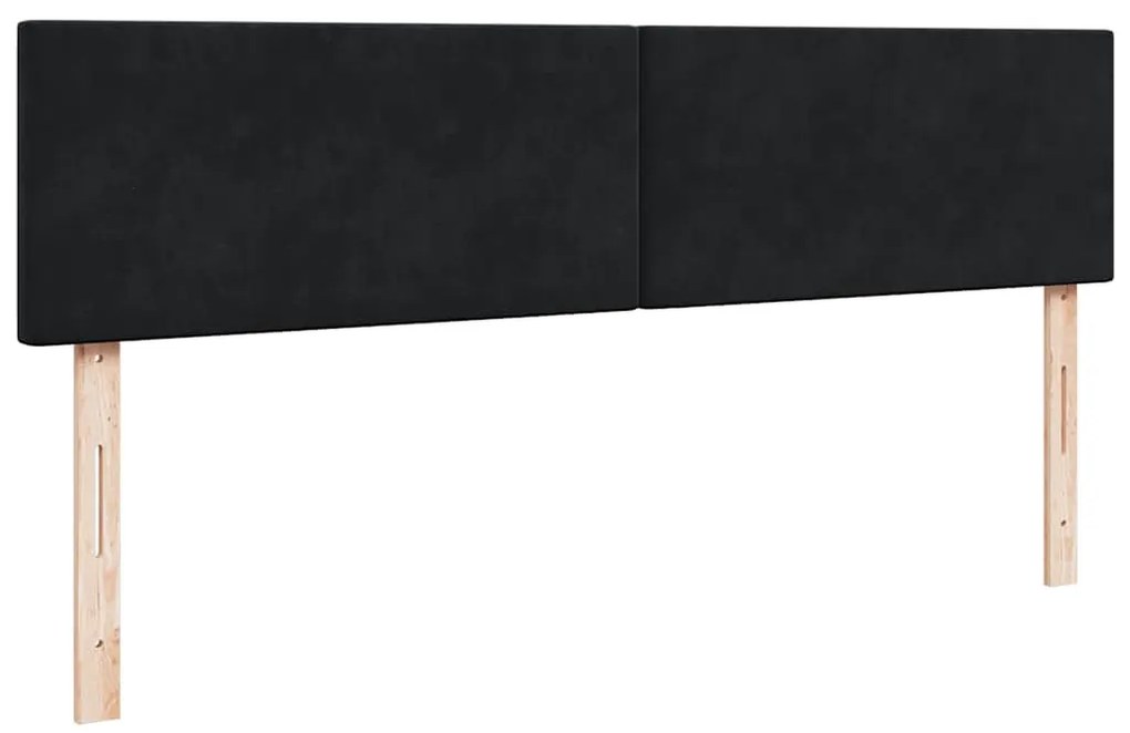 Ottomán ágykeret matraccal fekete 200x200 cm bársony