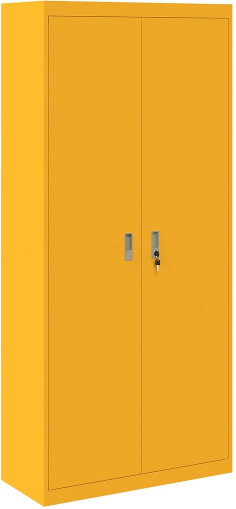 vidaXL Tárolószekrény Mustár sárga 90 x 40 x 200 cm Acél