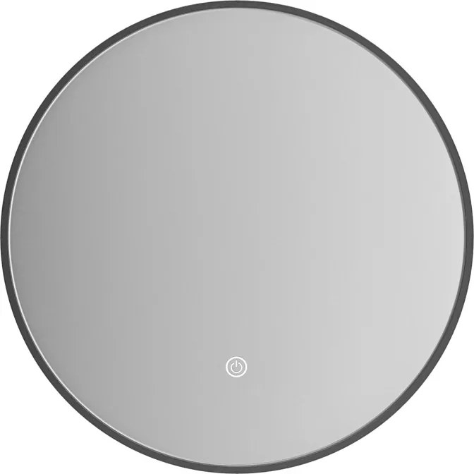 Erga Olivia, kerek LED tükör 50cm, fekete fém keret, 1150 lm, 6500K, elölről megvilágított, ERG-V01-202-5050-BK