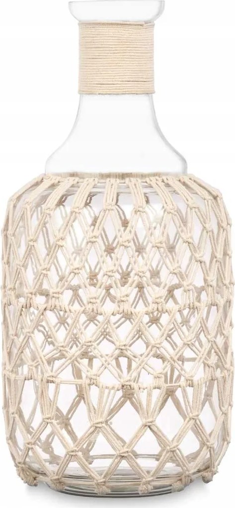 Üveg Kancsó Zsinóros Zsinórral Fehér 18 X 18 X 38 CM Retro