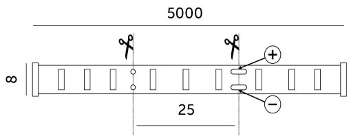 LED Szalag LED/50W/12V 5 m 6500K IP65