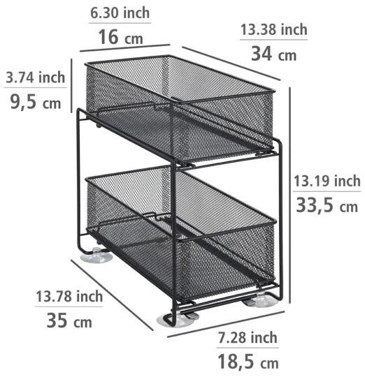 WENKO 69768800 - GIOMA konnektortartó 35x33,5 cm fekete