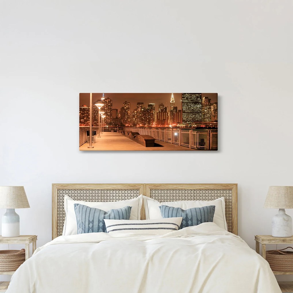 Kép - Éjszakai város (120x50 cm)