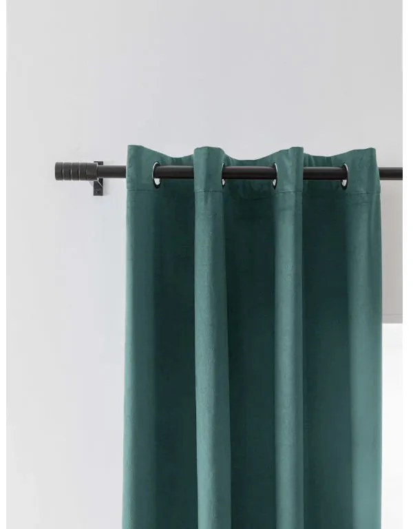 Sötétítő függöny VELVET 140x250 cm, türkiz Felfüggesztés: Hullámos sínszalag