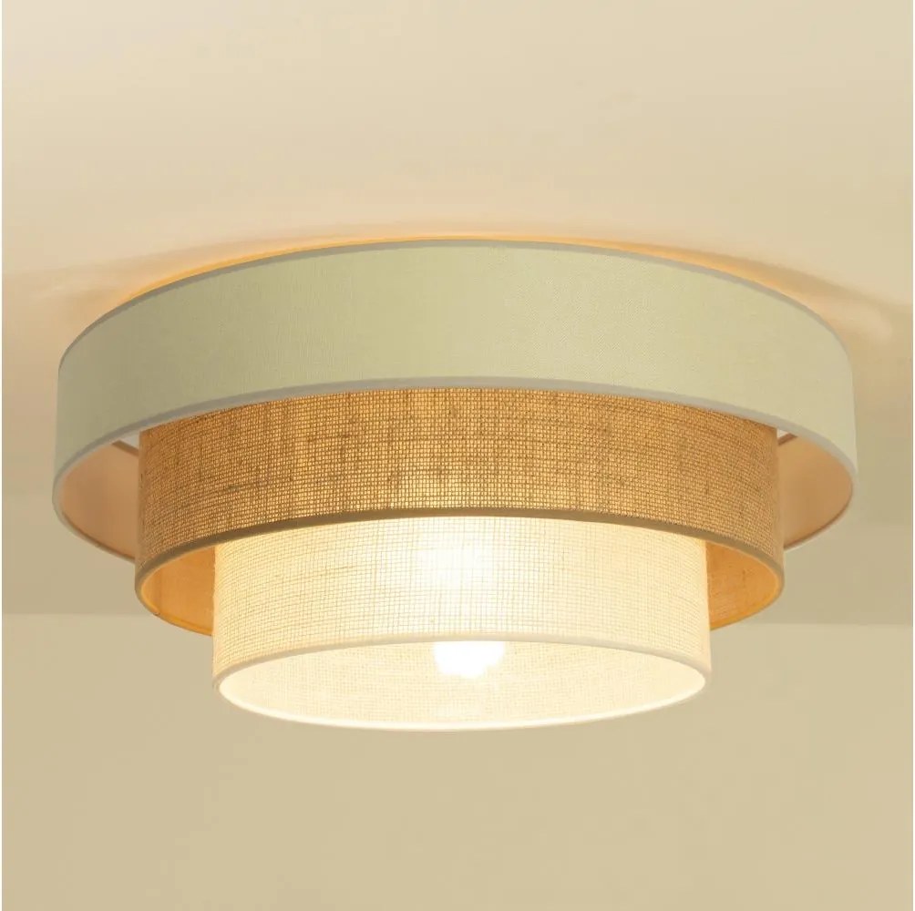 WENTA mennyezeti lámpa 1xE27/60W/230V, Ø 50 cm, bézs/juta