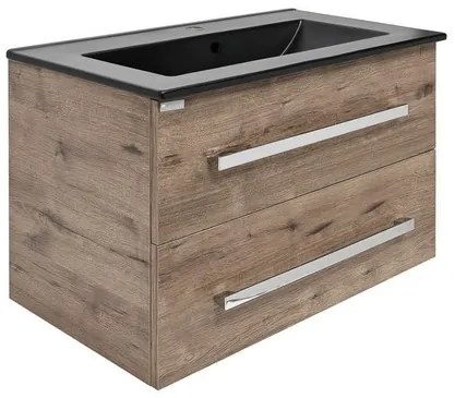 SAT Cube Way Fürdőszobaszekrény mosdóval 80x53x46 cm wellington tölgy matt CUBE46802DWMODC