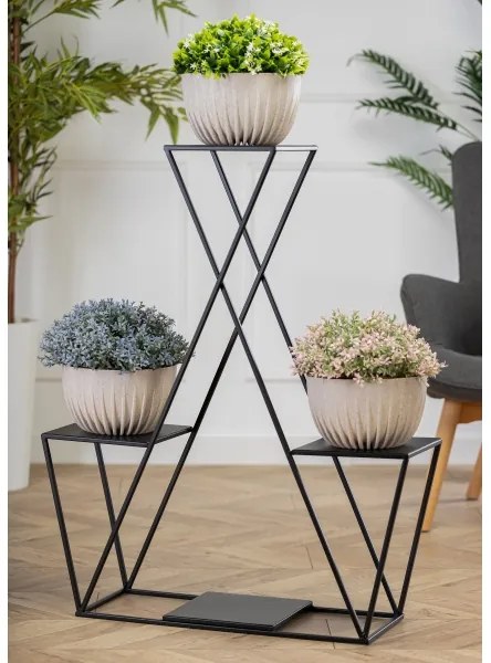 Virágállvány 95x78 cm fekete