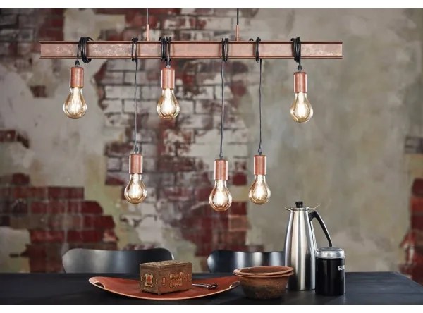 Eglo 49859 - Csillár zsinóron TOWNSHEND 4 6xE27/60W/230V