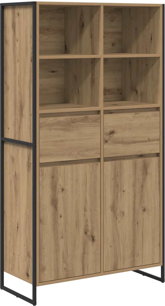 vidaXL Széf fiókkal 2 pcs Művészi tölgy 81 x 36 x 150.5 cm Faanyag