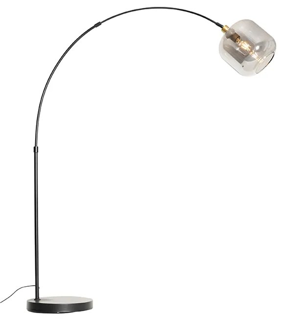 Ív lámpa fekete arannyal és füstüveggel - Zuzanna