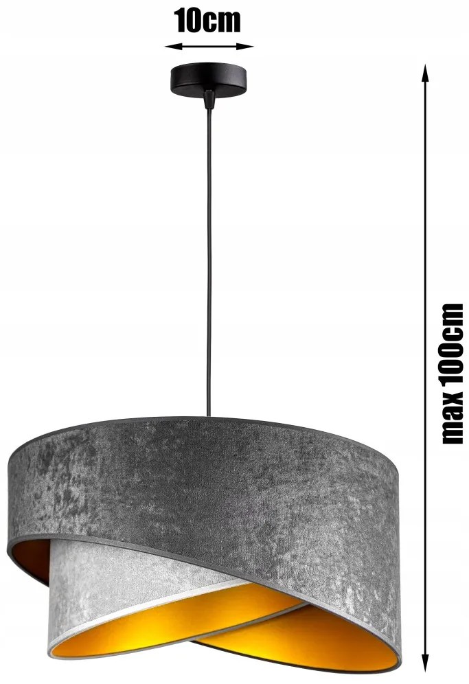 Duo szürke textil búrás függőlámpa Glimex Abazur Premium 1xE27 GA0119