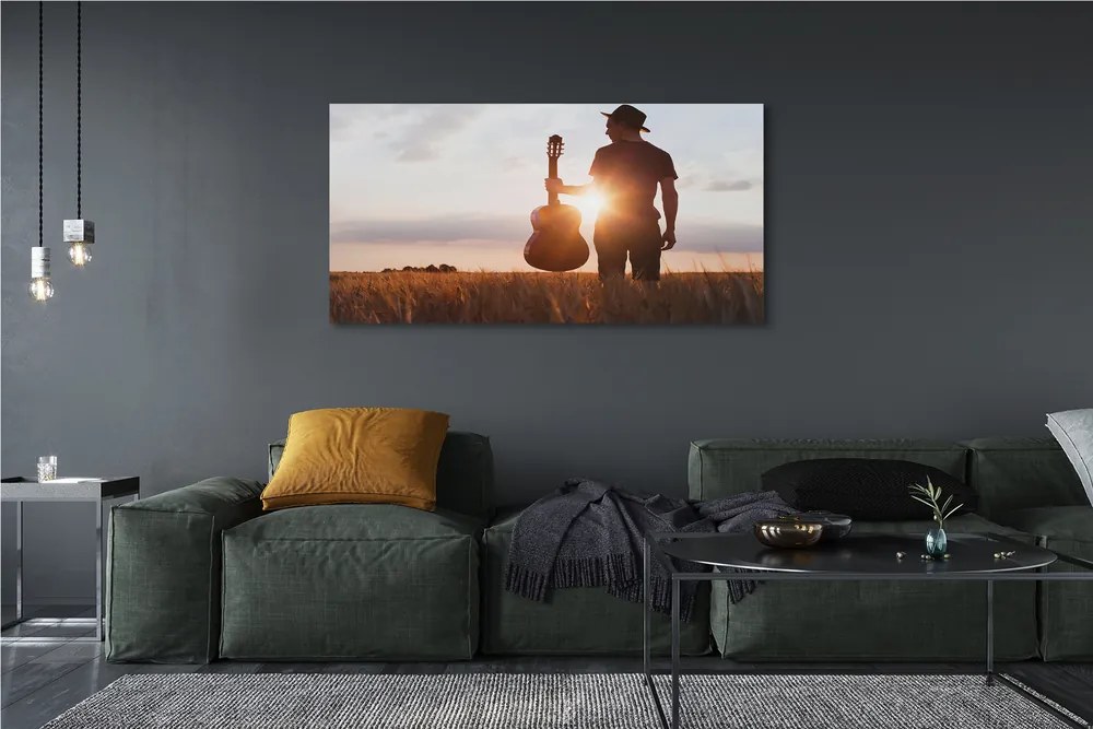 Canvas képek gitár férfi 140x70 cm