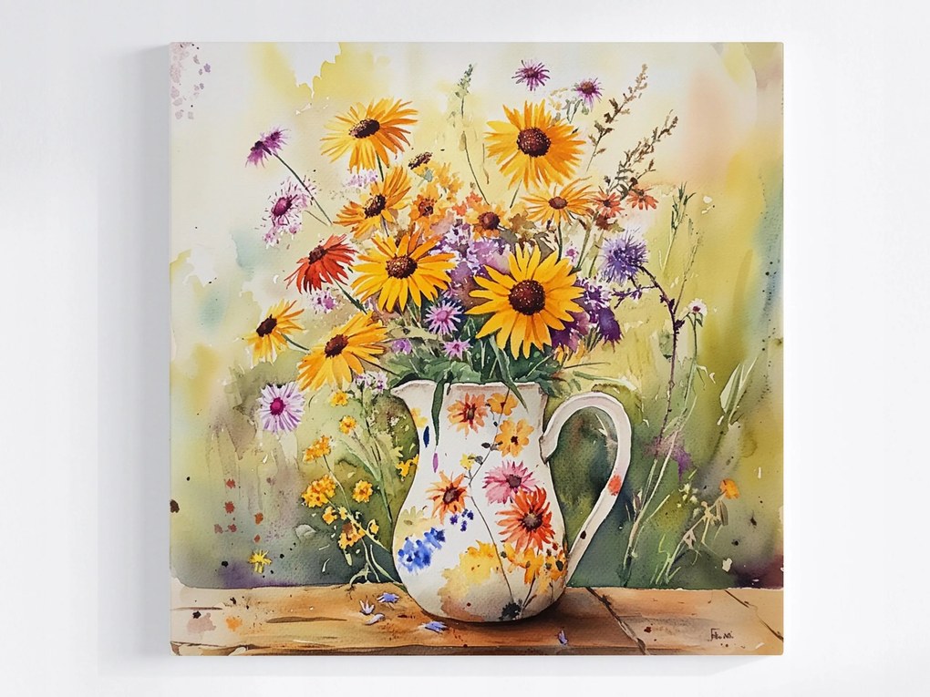 Poszter Színes Mezei Virágok Csokor Kancsó Nyár 40x40