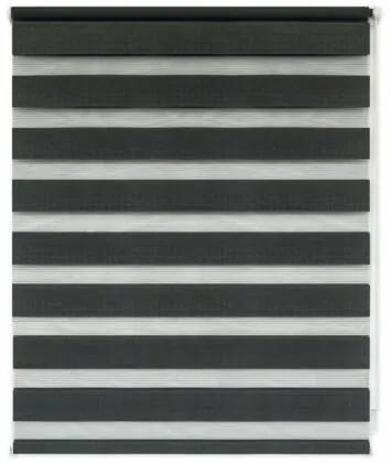 Sávos roló, dupla roló, zebra roló, fúrás nélkül, 60×160 cm, antracit