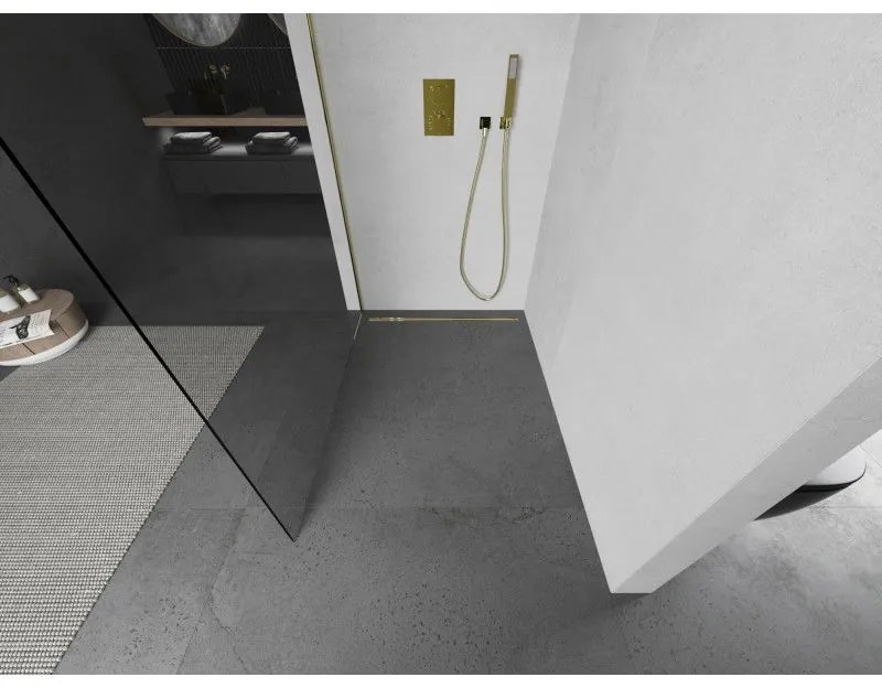Mexen, Mexen Kioto zuhanykabin fala 180 x 200 cm, transzparens 8 mm, arany - 800-180-101-50-00