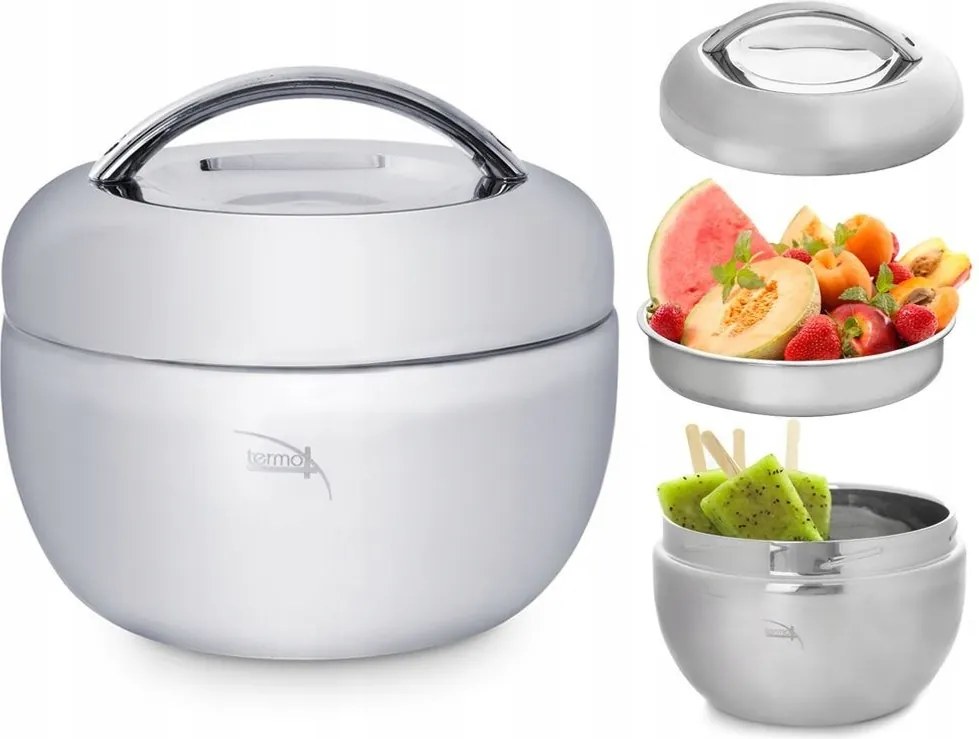 Uzsonnás Termosz Acél Ételtároló Uzsonnás Doboz Meleg 1L