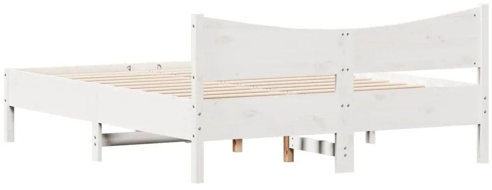 fehér tömör fenyőfa ágy matrac nélkül 150 x 200 cm