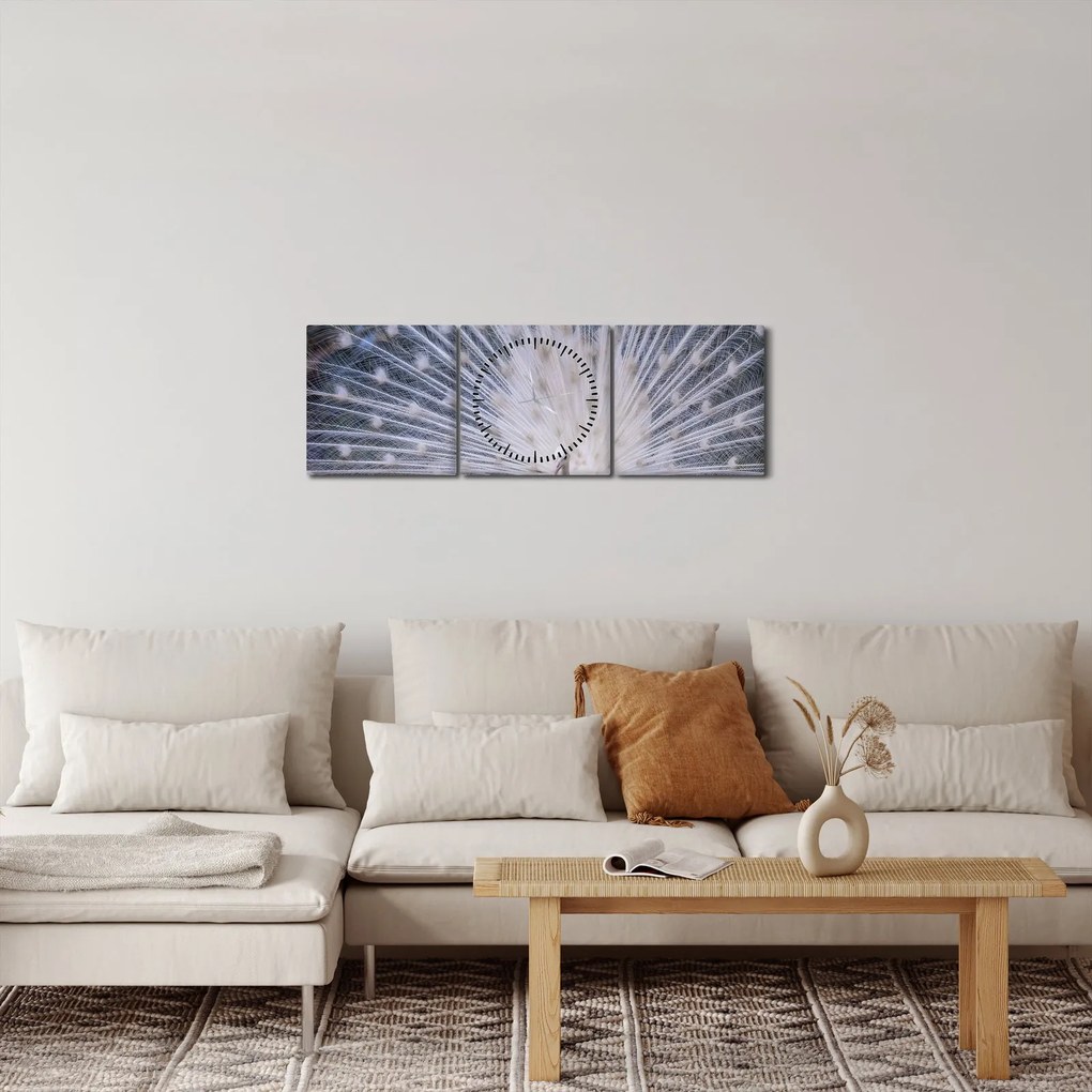 Kép - Fehér páva (órával) (90x30 cm)