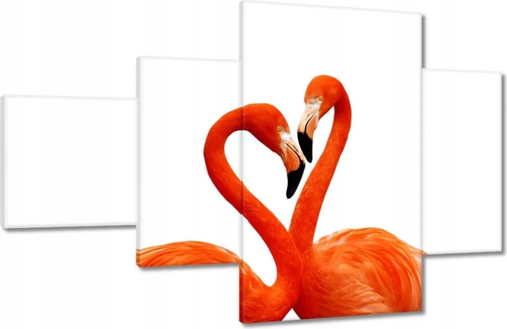 Vászonkép 130x80 Szerelmes flamingók