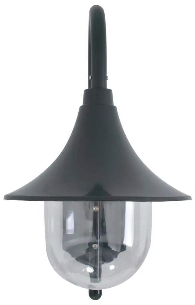 sötétzöld alumínium kerti falilámpa, E27, 42 cm