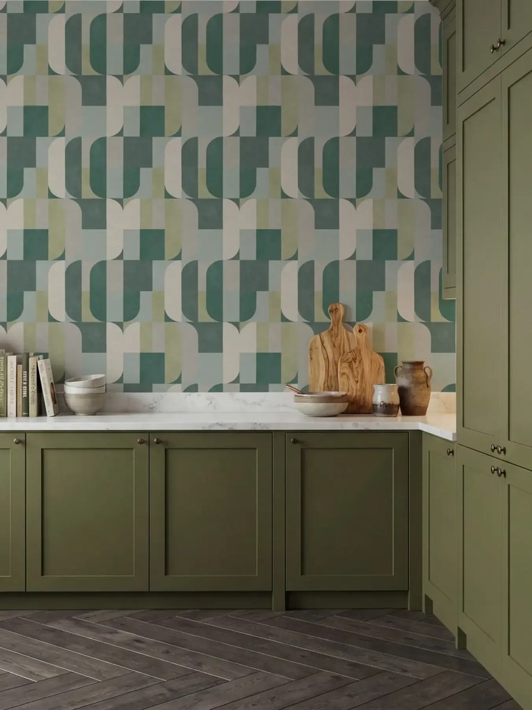 Esselle Home A La Mode Atton bézs-szürke geometrikus vlies tapéta – 100619EH