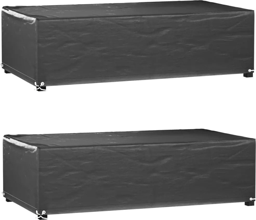 vidaXL 2 db téglalap alakú kerti bútorhuzat 8 fűzőlyukkal 125x70x35 cm