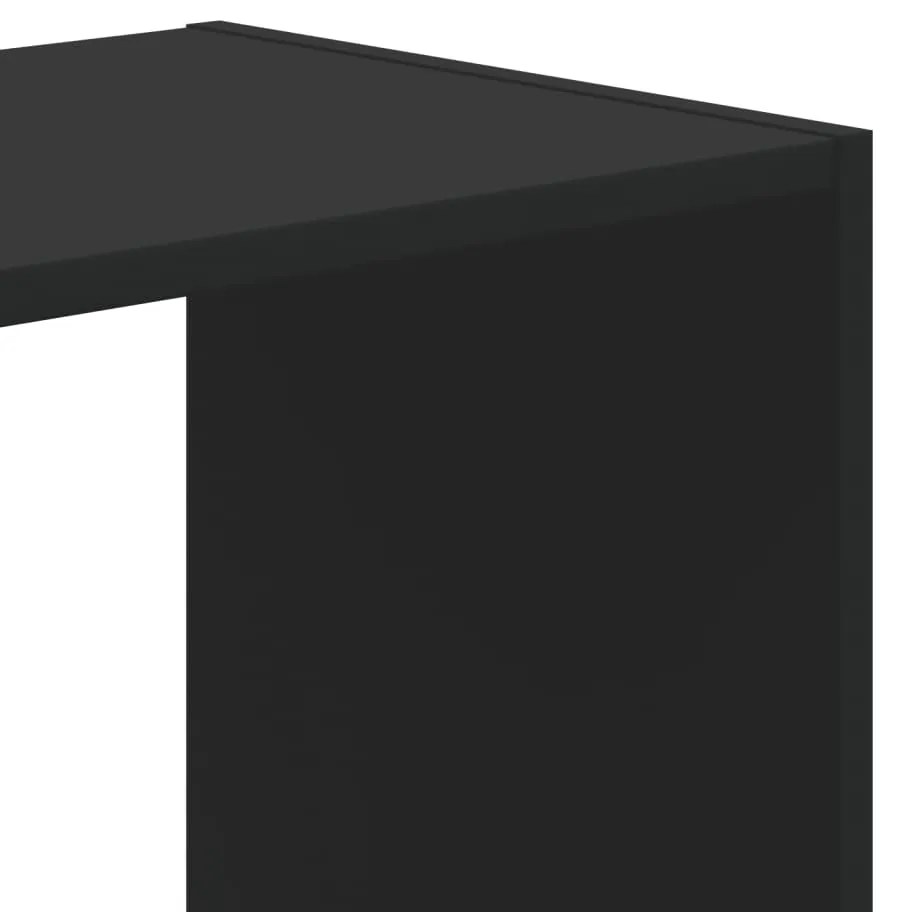 fekete szerelt fa könyvespolc 68,5 x 32 x 75 cm