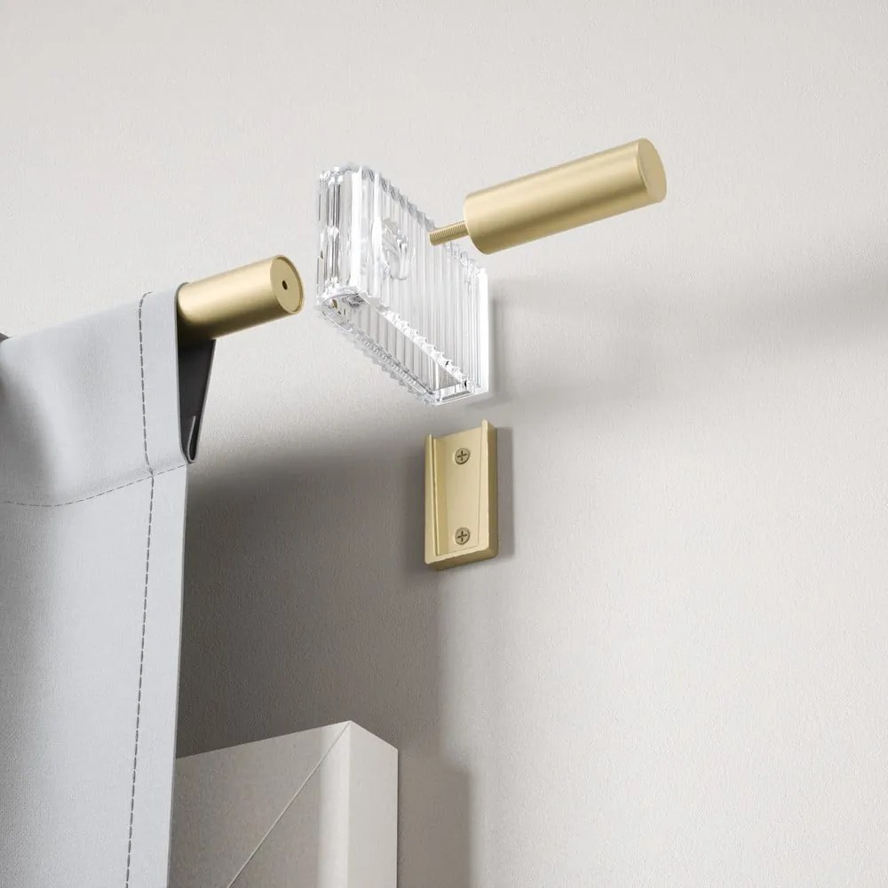 Matt aranyszínű acél bővíthető függönykarnis 107 - 305 cm Flute – Umbra