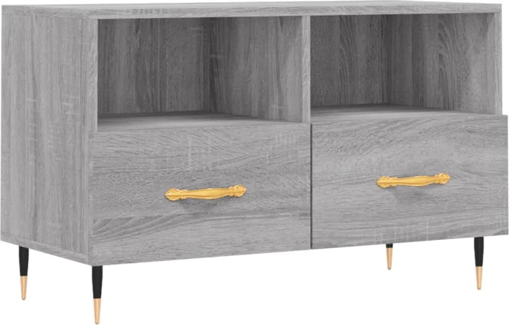 vidaXL szürke sonoma színű szerelt fa TV-szekrény 80x36x50 cm