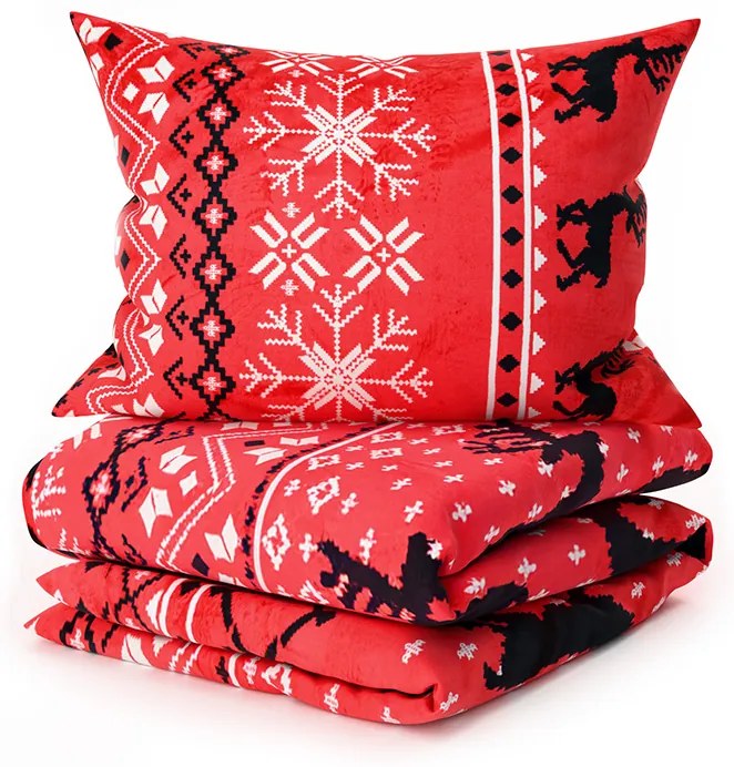 Mikroplüss ágyneműhuzat BLACK DEERS piros Ágyneműhuzat mérete: 70 x 90 cm | 140 x 200 cm