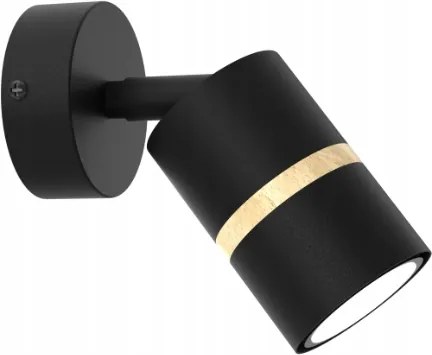 Ewilight Állítható fali lámpa Tube GU10 fekete/fa