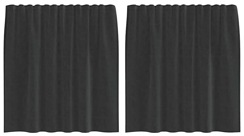 2 db fekete fátyolfüggönyök fülecske tetejével 140x260 cm
