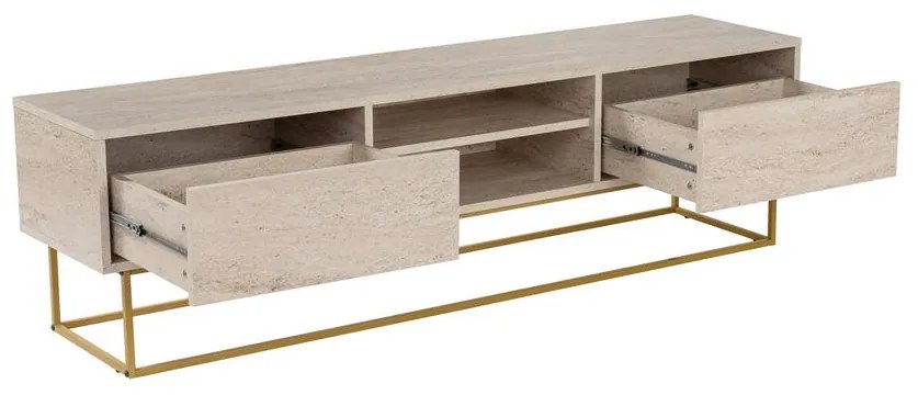 TV szekrény Escape 180 - Arany, Travertine