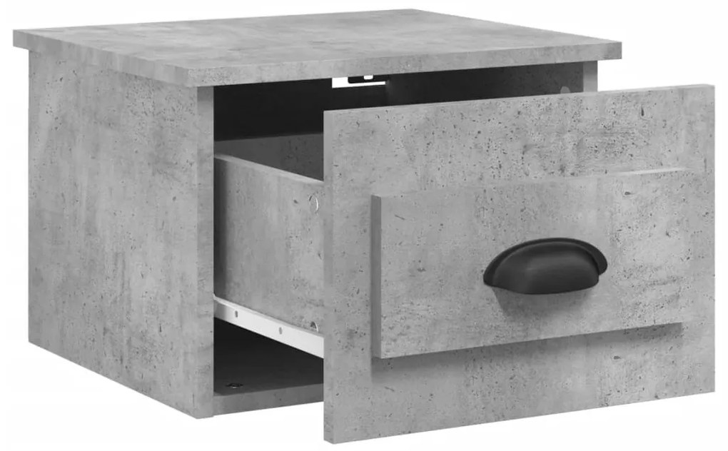 Betonszürke falra szerelhető éjjeliszekrény 41,5x36x28 cm