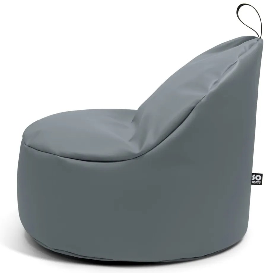 Szürke bőrutánzat babzsákfotel Round L – So Soft?