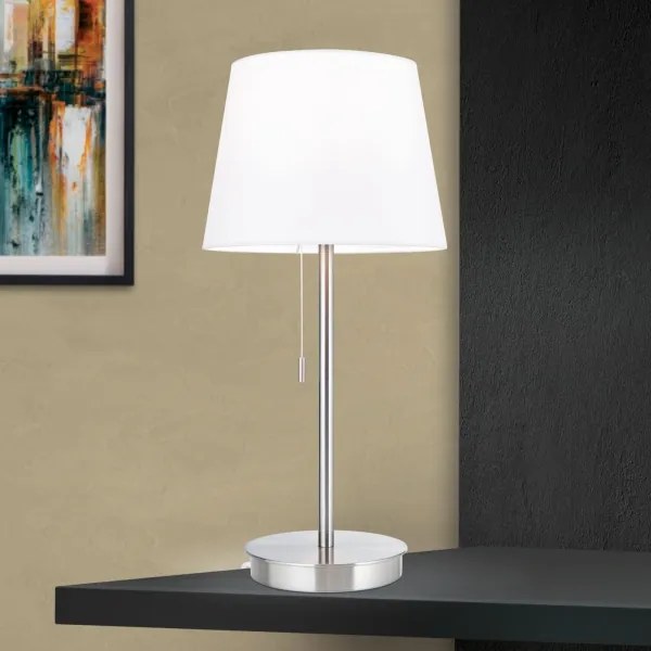 Orion LA 4-1205/1 - Asztali lámpa USB porttal LUDWIG 1xE27/40W/230V fehér/króm