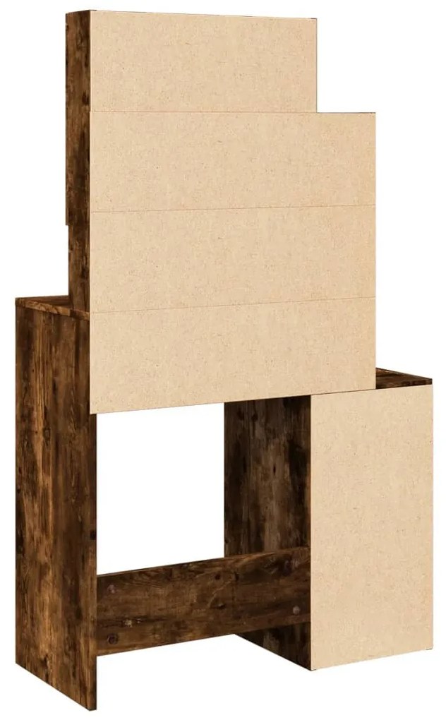 füstös tölgy színű fésülködőasztal szekrénnyel 80 x 35 x 132 cm