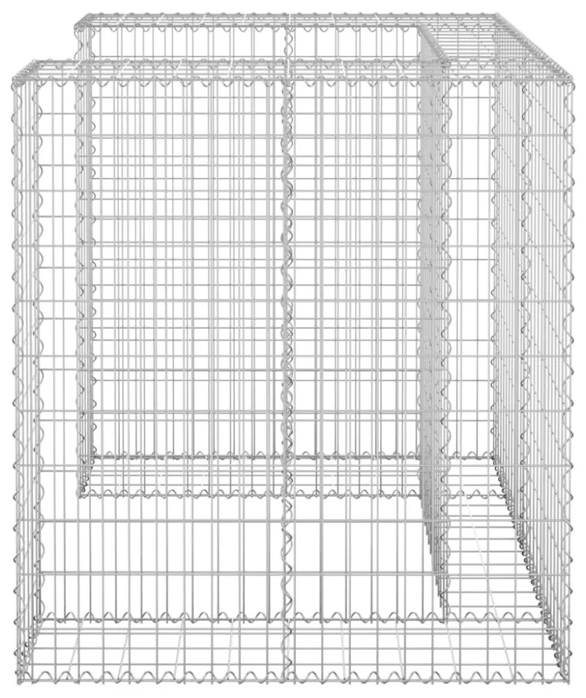 horganyzott acél gabionfal szemeteskukához 110 x 100 x 110 cm