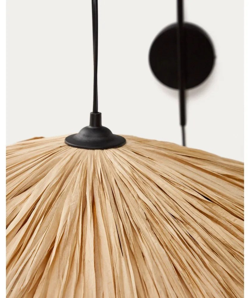 Fekete-natúr színű fali lámpa Rosella – Kave Home