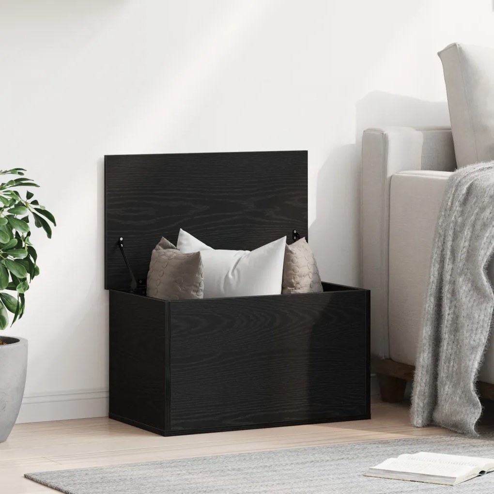 Tárolódoboz tetővel Fekete Tölgy 60x35x35 cm Mérnöki Fa