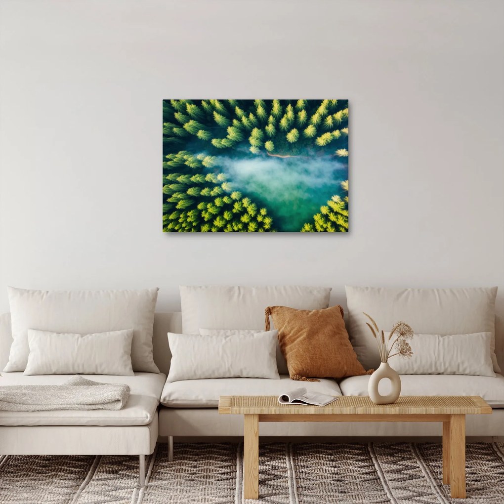 Kép - Egy ködbe burkolt erdő (70x50 cm)