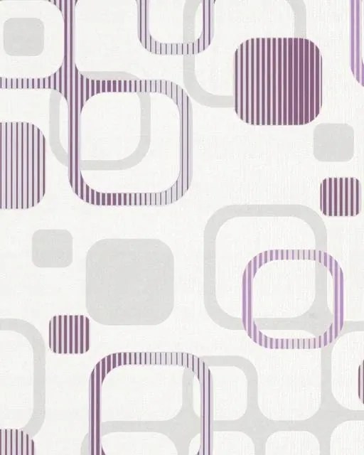 Szoba tapéta geometrikus absztrakt fehér lila tapéta