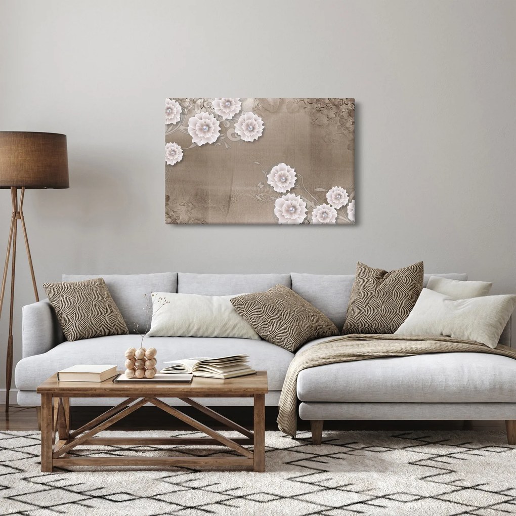 Kép - drapéria virágokkal (90x60 cm)