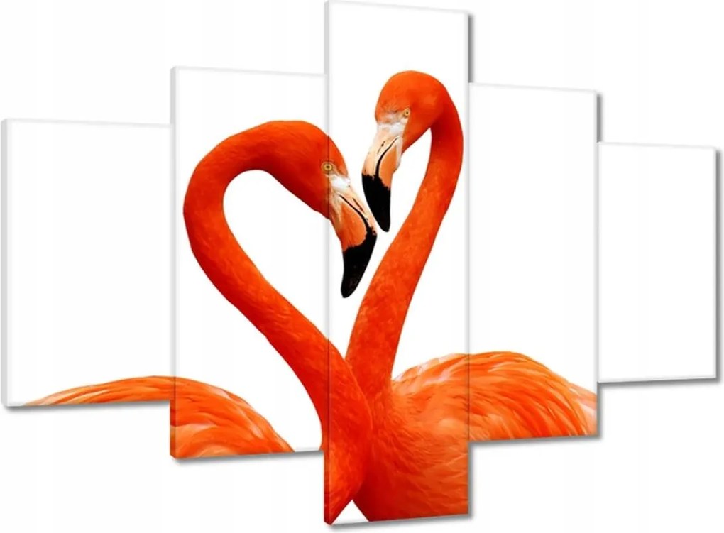 Vászonkép 100x70 Szerelmes flamingók