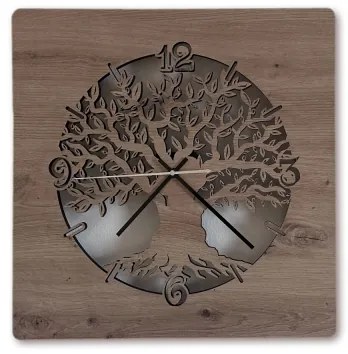 Li-Go 23537/DUB2 - LED Fényerőszabályozható óra LED/10W/5V 20000 mAh 42x42 cm tölgy + távirányító